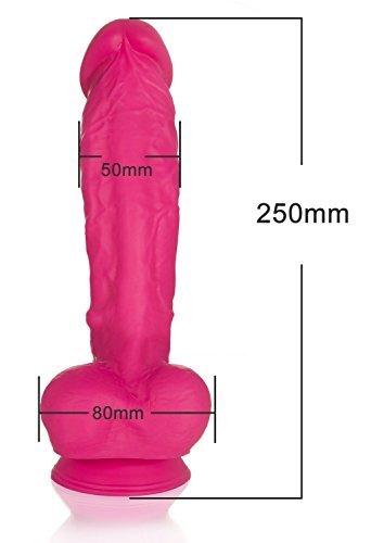 25 cm Deluxe Silikon Dildo (500 Gramm) in Pink