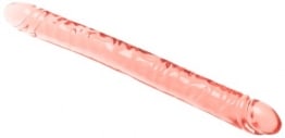Geaderter Doppel-Dildo, rosafarbig